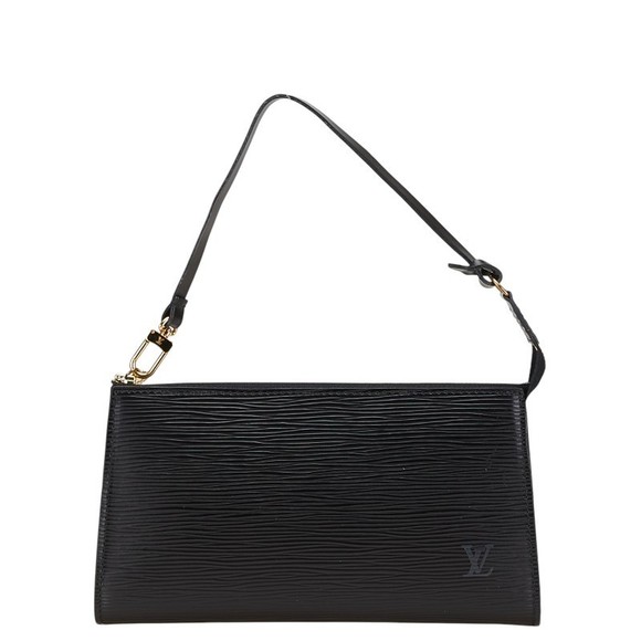 Louis Vuitton Accessory Black Pochette Leather Pouch Epi Noir - Picture 1 of 8